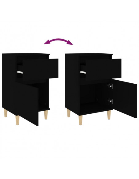 Comodini 2pz Neri 40x35x70 cm