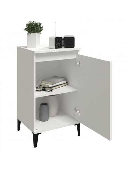 Comodino Bianco 40x35x70 cm in Legno Multistrato