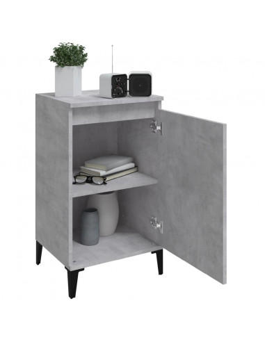Comodino Grigio Cemento 40x35x70 cm in Legno Multistrato
