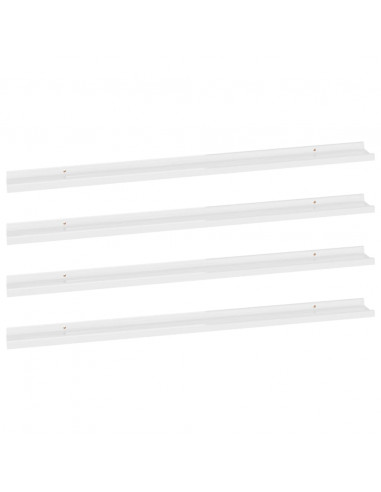 Mensole da Parete 2 pz Bianco Lucido 115x9x3 cm