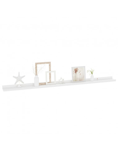 Mensole da Parete 2 pz Bianco Lucido 115x9x3 cm