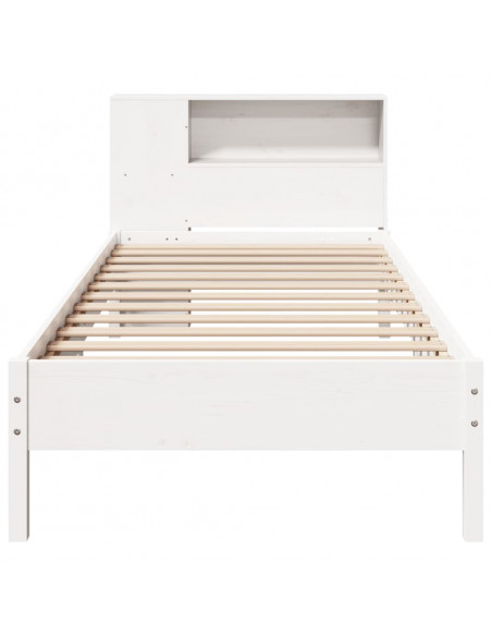 Letto Libreria senza Materasso Bianco 100x200 cm Legno di Pino