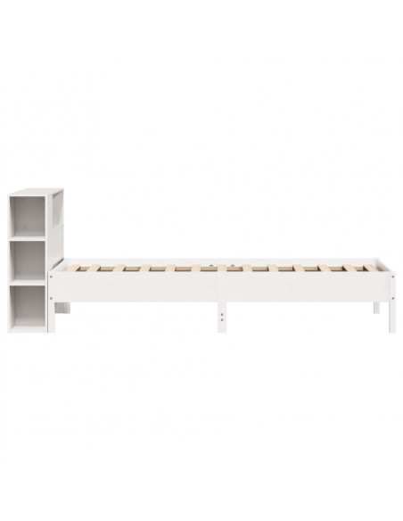 Letto Libreria senza Materasso Bianco 100x200 cm Legno di Pino