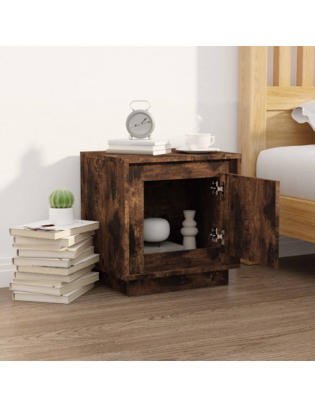 Comodino Rovere Fumo 44x35x45 cm in Legno Multistrato