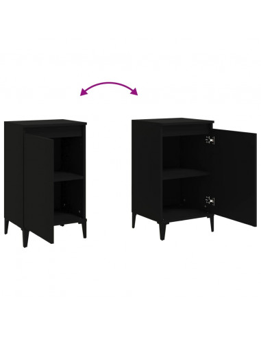 Comodini 2 pz Neri 40x35x70 cm in Legno Multistrato