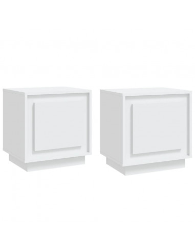 Comodini 2 pz Bianchi 44x35x45 cm in Legno Multistrato