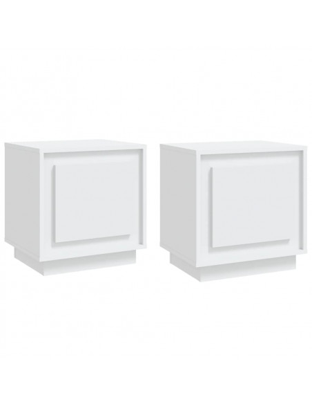 Comodini 2 pz Bianchi 44x35x45 cm in Legno Multistrato