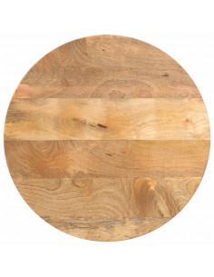 Piano per Tavolo Ø 50x2,5cm Rotondo in Legno Massello di Mango 2