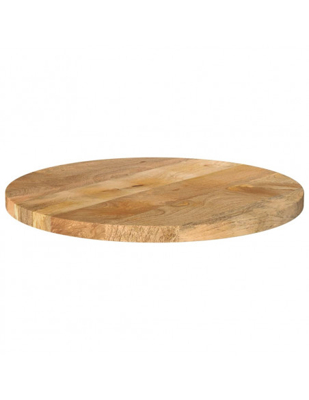 Piano per Tavolo Ø 50x2,5cm Rotondo in Legno Massello di Mango