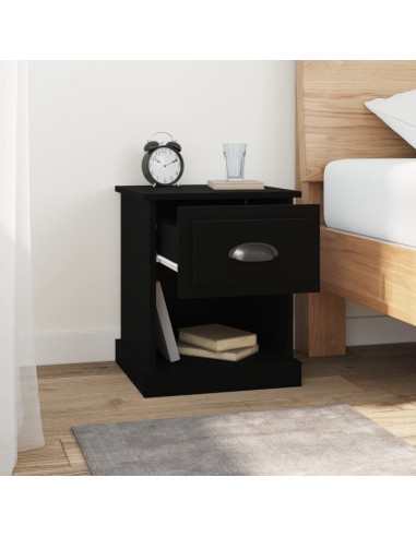 Comodini 2 pz Neri 39x39x47,5 cm in Legno Multistrato