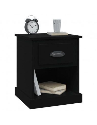 Comodini 2 pz Neri 39x39x47,5 cm in Legno Multistrato