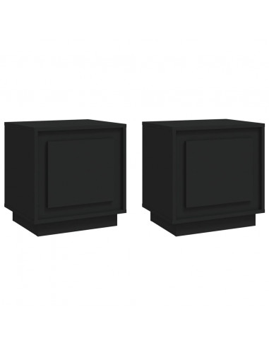 Comodini 2 pz Neri 44x35x45 cm in Legno Multistrato