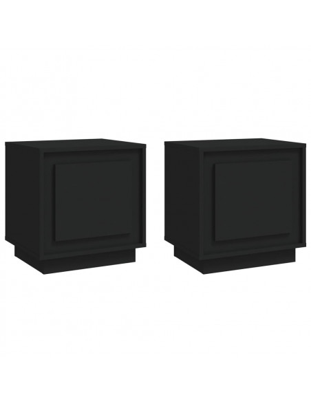 Comodini 2 pz Neri 44x35x45 cm in Legno Multistrato
