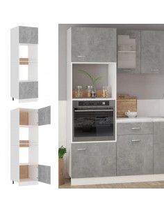 Mobile per Microonde Grigio Cemento 60x57x207 cm Multistrato 2