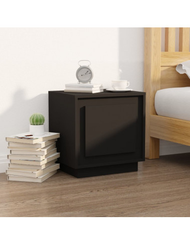 Comodini 2 pz Neri 44x35x45 cm in Legno Multistrato