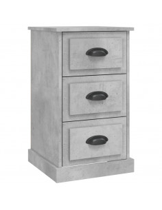 Comodino Grigio Cemento 39x39x67 cm in Legno Multistrato 2