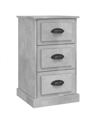 Comodino Grigio Cemento 39x39x67 cm in Legno Multistrato