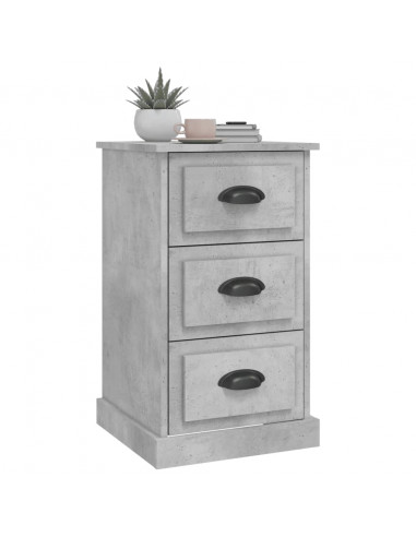 Comodino Grigio Cemento 39x39x67 cm in Legno Multistrato