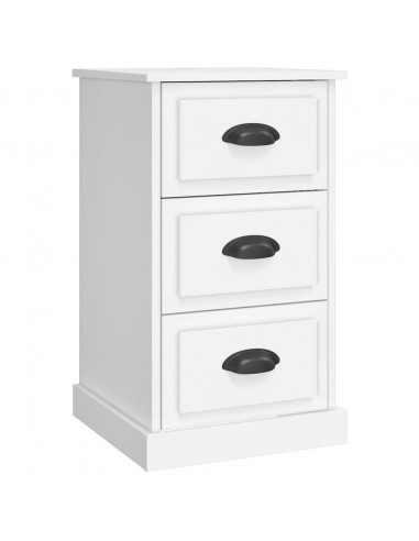 Comodino Bianco 39x39x67 cm in Legno Multistrato