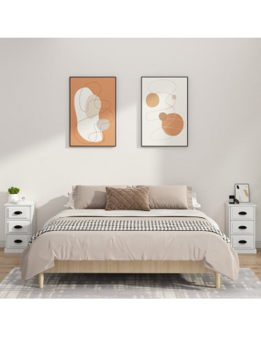Comodino Bianco 39x39x67 cm in Legno Multistrato
