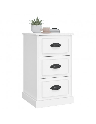 Comodino Bianco 39x39x67 cm in Legno Multistrato