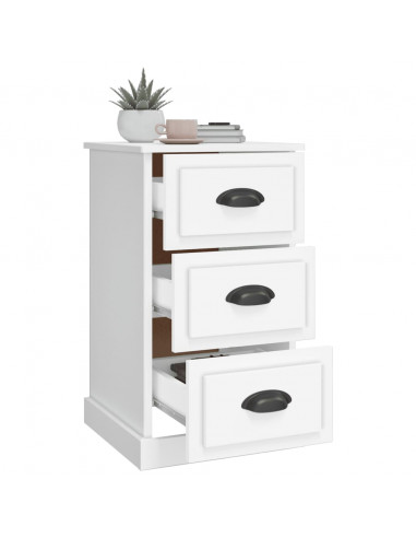 Comodino Bianco 39x39x67 cm in Legno Multistrato