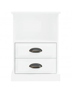 Comodini 2 pz Bianco Lucido 43x36x60 cm 2