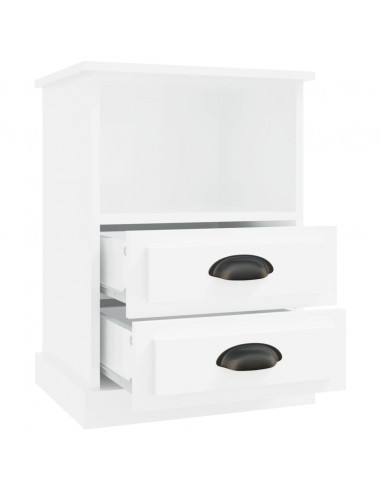 Comodini 2 pz Bianco Lucido 43x36x60 cm