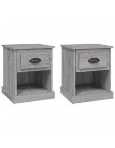 Comodini 2 pz Grigio Sonoma 39x39x47,5 cm in Legno Multistrato 2