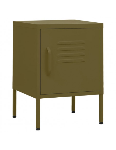 Comodini 2 pz Verde Oliva 35x35x51 cm in Acciaio