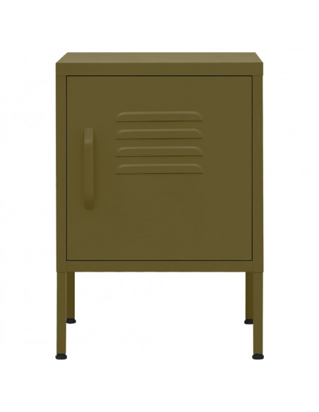 Comodini 2 pz Verde Oliva 35x35x51 cm in Acciaio