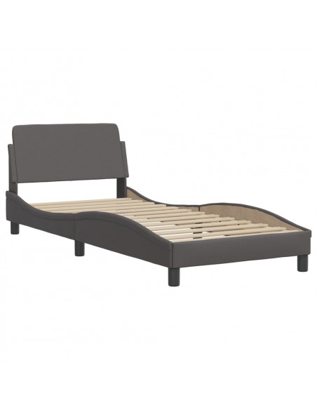 Letto con Materasso Grgio 90x200 cm in Similpelle