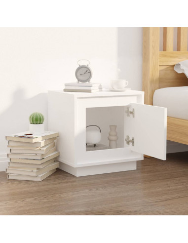 Comodino Bianco 44x35x45 cm in Legno Multistrato