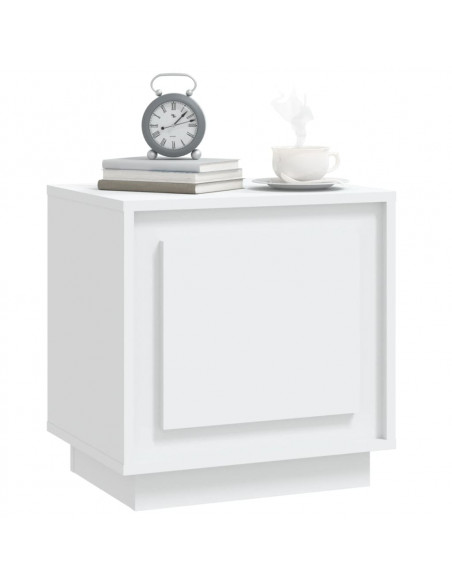 Comodino Bianco 44x35x45 cm in Legno Multistrato