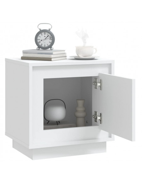 Comodino Bianco 44x35x45 cm in Legno Multistrato