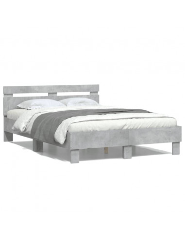 Giroletto Testiera Grigio Cemento 120x190 cm Legno Multistrato