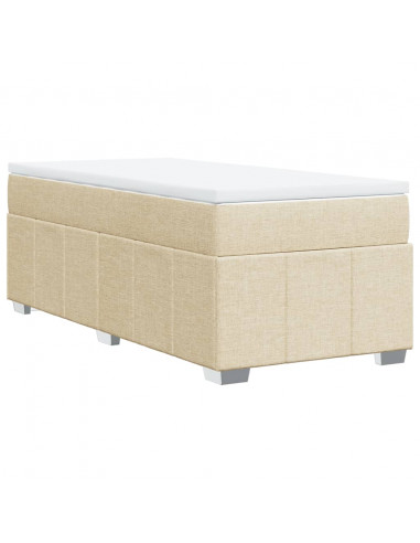 Giroletto a Molle con Materasso Crema 90x190 cm in Tessuto