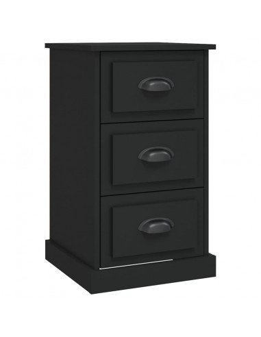 Comodino Nero 39x39x67 cm in Legno Multistrato