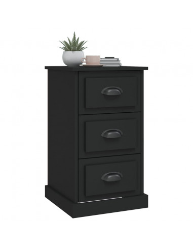 Comodino Nero 39x39x67 cm in Legno Multistrato