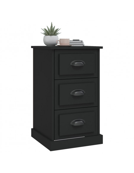 Comodino Nero 39x39x67 cm in Legno Multistrato