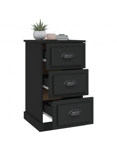 Comodino Nero 39x39x67 cm in Legno Multistrato