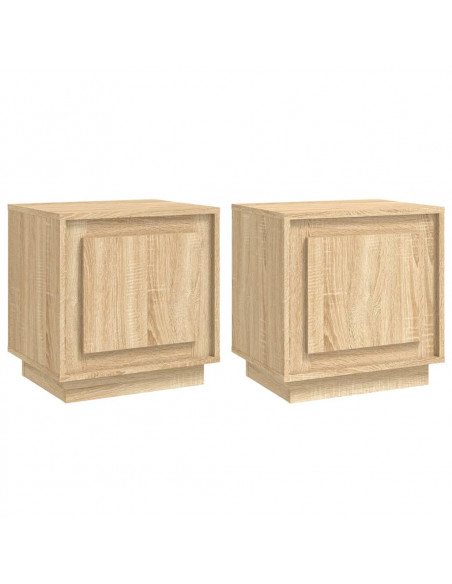 Comodini 2 pz Rovere Sonoma 44x35x45 cm in Legno Multistrato