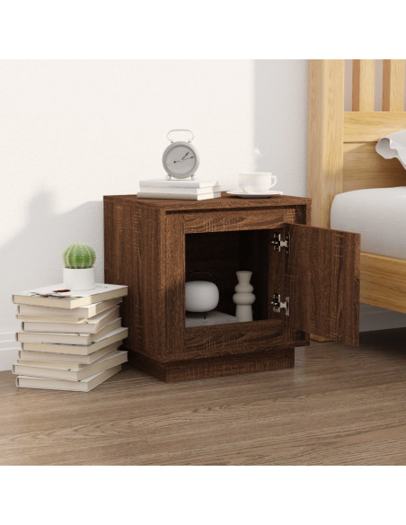 Comodino Rovere Marrone 44x35x45 cm in Legno Multistrato