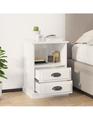 Comodino Bianco Lucido 43x36x60 cm