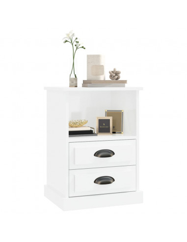 Comodino Bianco Lucido 43x36x60 cm