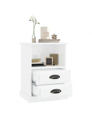 Comodino Bianco Lucido 43x36x60 cm