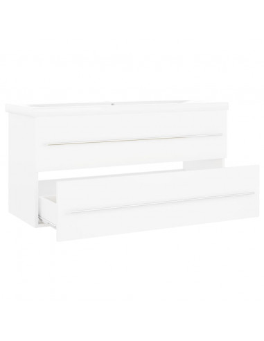 Mobile da Bagno con Lavabo Integrato Bianco in Truciolato