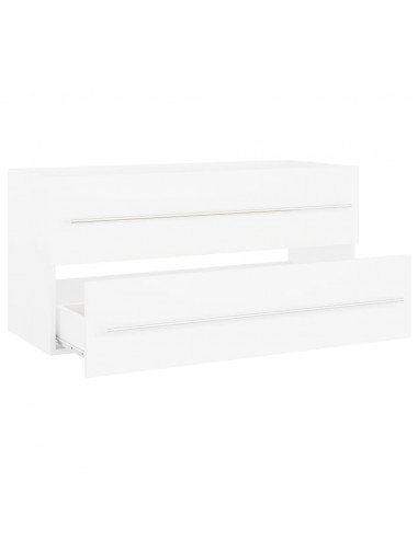 Mobile da Bagno con Lavabo Integrato Bianco in Truciolato