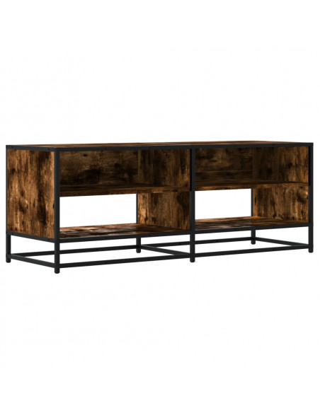 Mobile TV Rovere Fumo 120,5x40x46cm Legno Multistrato e Metallo