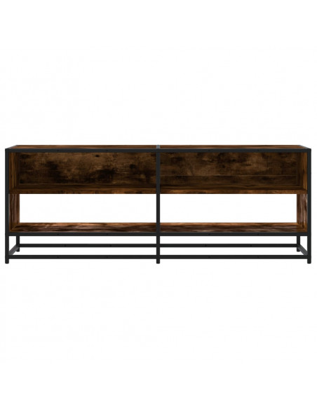 Mobile TV Rovere Fumo 120,5x40x46cm Legno Multistrato e Metallo
